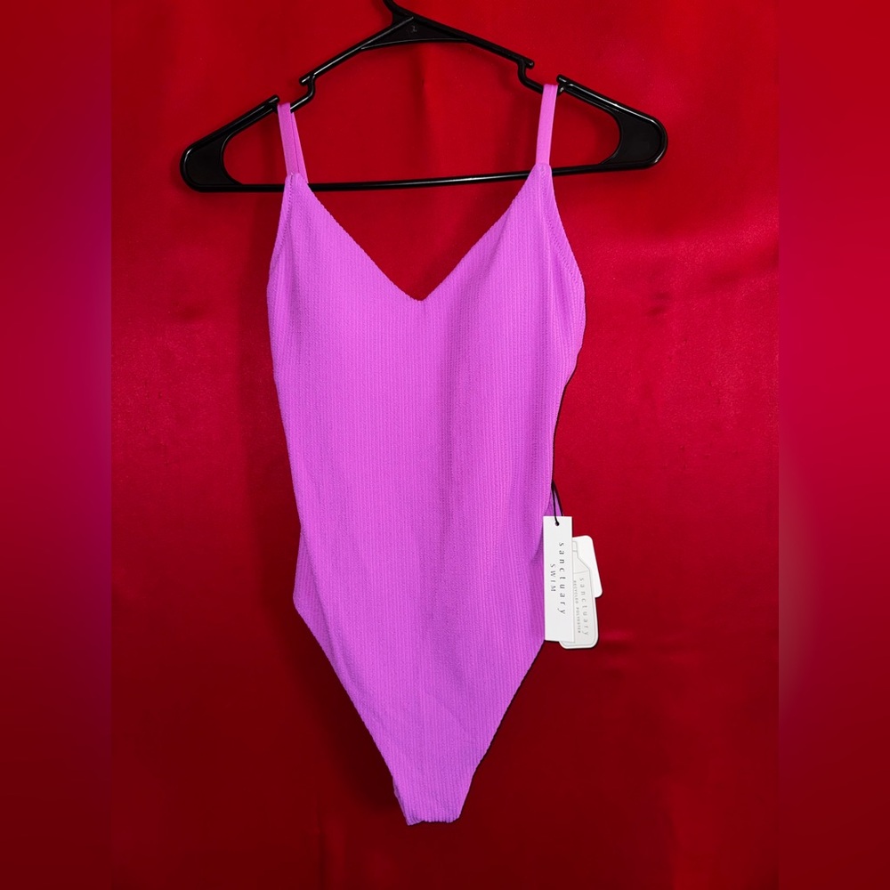 #383-NWT- Anthropologie/Sanctuary Fuschia Bathing Suit Sz. X-Small